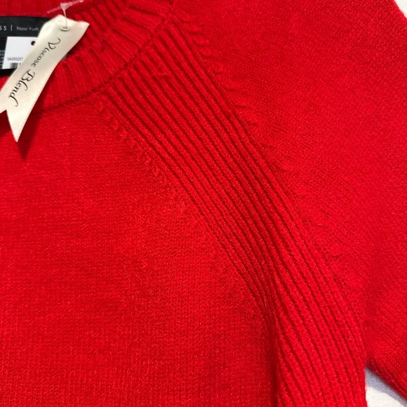NWT Joan Vass Medium Red Round ribbed Hem Sweater. Raglan Sleeve. Soft. - Picture 10 of 11